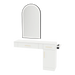 Nova Combo Wall Mount Styling Station with Side-Mount Appliance Holder and Black Arch Paloma Mirror - Kaemark