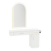 Nova Combo Wall Mount Styling Station with Side-Mount Appliance Holder and Gold Arch Paloma Mirror - Kaemark