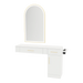 Nova Combo Wall Mount Styling Station with Side-Mount Appliance Holder and Gold Arch Paloma Mirror - Kaemark
