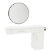 Nova Combo Wall Mount Styling Station with Side-Mount Appliance Holder and Black Round Westin Mirror - Kaemark