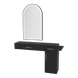 Nova Combo Wall Mount Styling Station with Side-Mount Appliance Holder and Black Arch Paloma Mirror - Kaemark