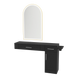 Nova Combo Wall Mount Styling Station with Side-Mount Appliance Holder and Gold Arch Paloma Mirror - Kaemark
