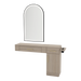 Nova Combo Wall Mount Styling Station with Side-Mount Appliance Holder and Black Arch Paloma Mirror - Kaemark