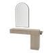 Nova Combo Wall Mount Styling Station with Side-Mount Appliance Holder and Black Arch Paloma Mirror - Kaemark