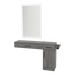 Nova Combo Wall Mount Styling Station with Side-Mount Appliance Holder and Silver Rectangle Glo Mirror - Kaemark