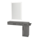 Nova Combo Wall Mount Styling Station with Side-Mount Appliance Holder and Silver Rectangle Glo Mirror - Kaemark
