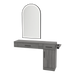 Nova Combo Wall Mount Styling Station with Side-Mount Appliance Holder and Black Arch Paloma Mirror - Kaemark