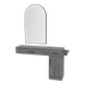 Nova Combo Wall Mount Styling Station with Side-Mount Appliance Holder and Black Arch Paloma Mirror - Kaemark