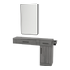 Nova Wall Mount Styling Station with Side-Mount Appliance Holder and Black Rectangle Westin Mirror - Kaemark