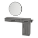 Nova Combo Wall Mount Styling Station with Side-Mount Appliance Holder and Black Round Westin Mirror - Kaemark