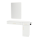Nova Combo Wall Mount Styling Station with Side-Mount Appliance Holder and White Rectangle Illuminate Back Lit Mirror - Kaemark