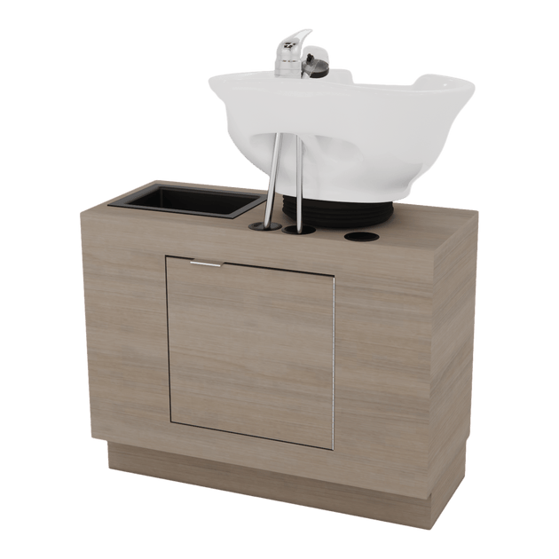 Rococo Single Shampoo Cabinet with Bottle Well and Tilt Bowl - Kaemark
