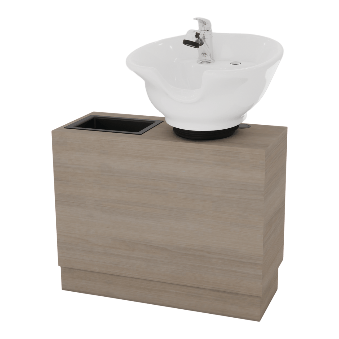 Rococo Single Shampoo Cabinet with Bottle Well and Tilt Bowl - Kaemark