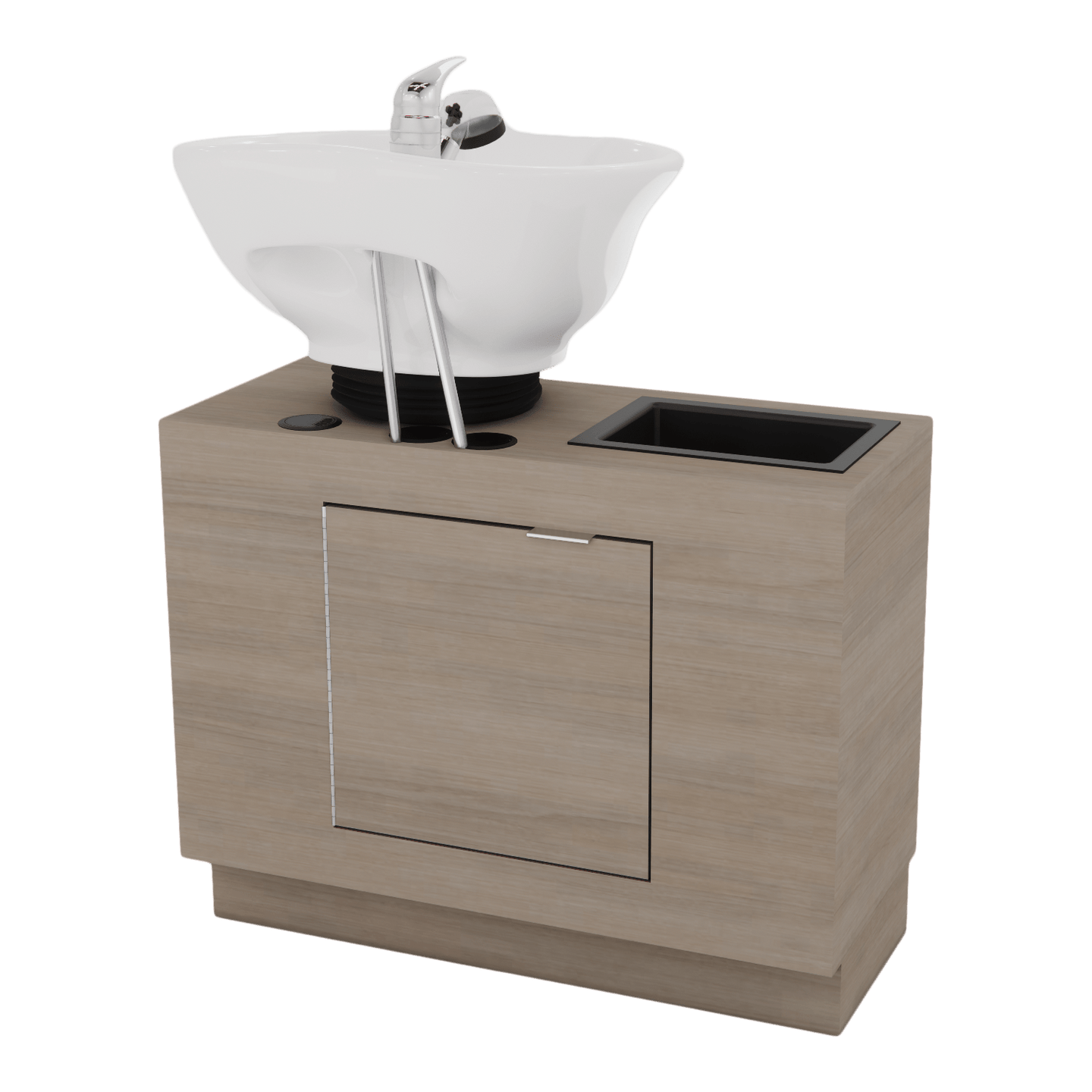 Rococo Single Shampoo Cabinet with Bottle Well and Tilt Bowl - Kaemark