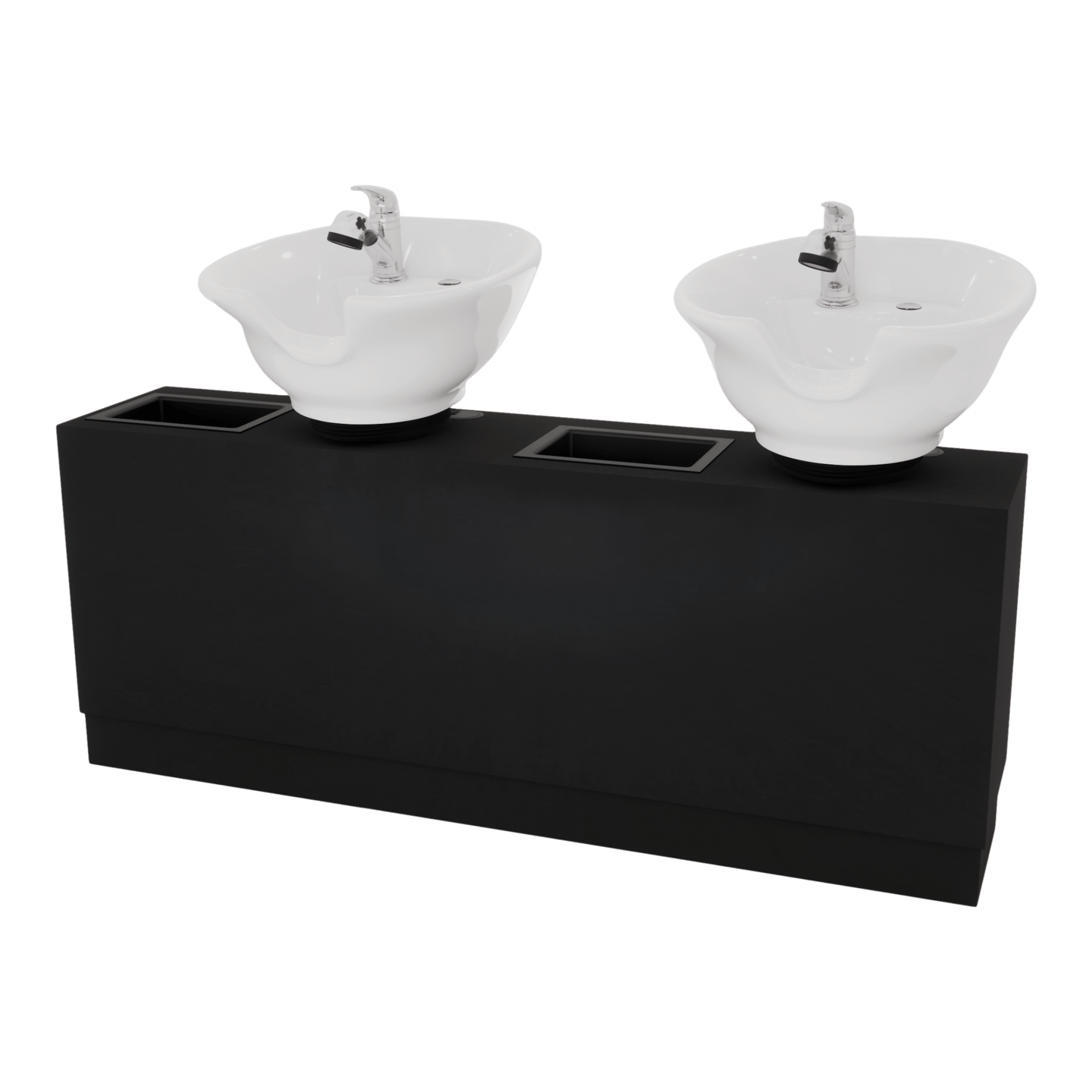 Rococo Double Shampoo Cabinet with Bottle Wells and Tilt Bowls - Kaemark