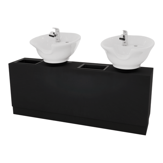 Rococo Double Shampoo Cabinet with Bottle Wells and Tilt Bowls - Kaemark