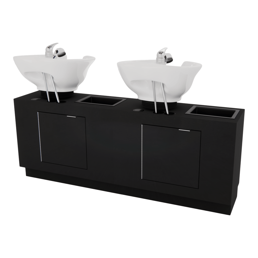 Rococo Double Shampoo Cabinet with Bottle Wells and Tilt Bowls - Kaemark