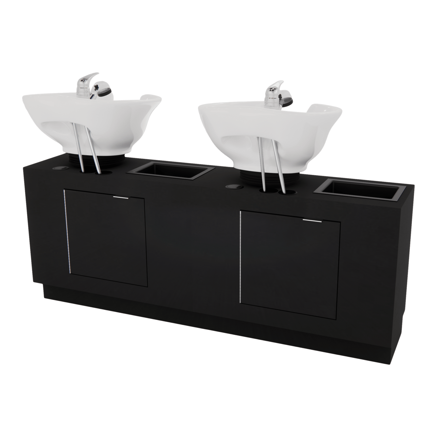 Rococo Double Shampoo Cabinet with Bottle Wells and Tilt Bowls - Kaemark