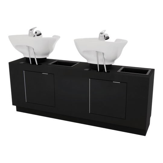Rococo Double Shampoo Cabinet with Bottle Wells and Tilt Bowls - Kaemark