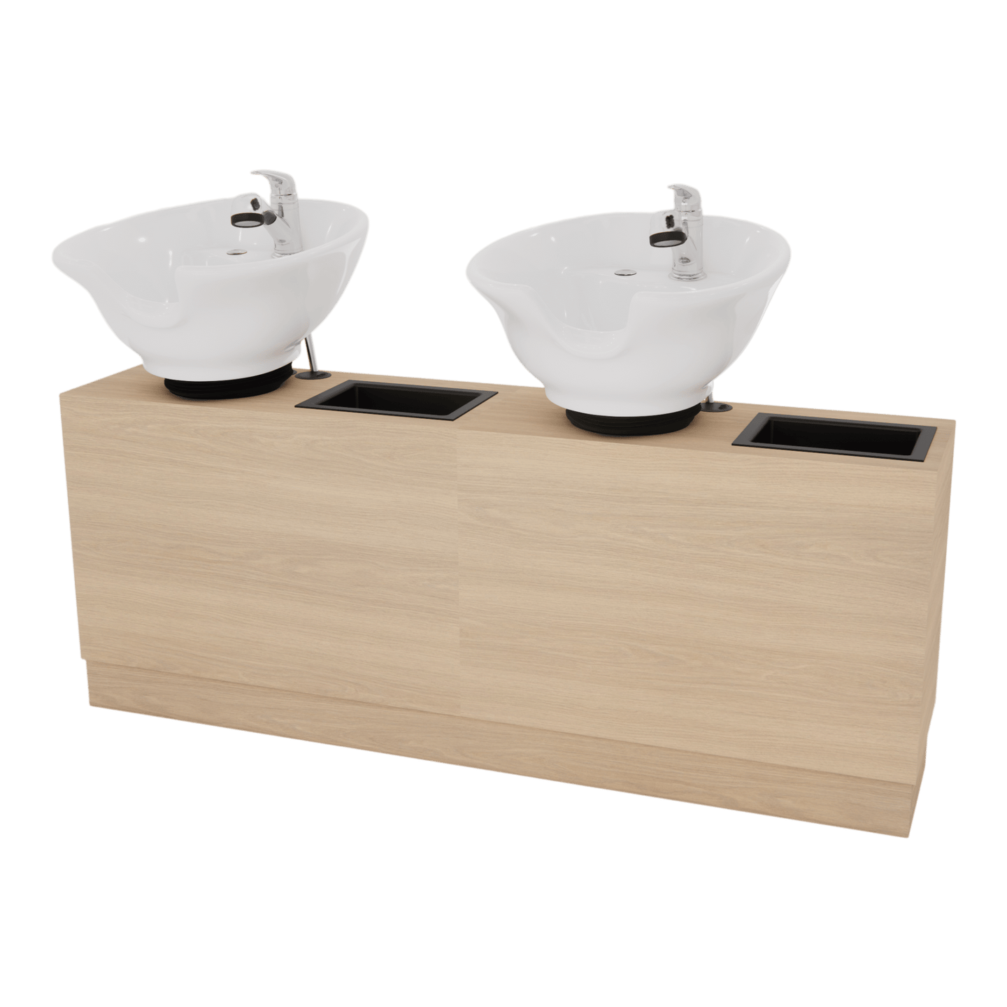 Rococo Double Shampoo Cabinet with Bottle Wells and Tilt Bowls - Kaemark