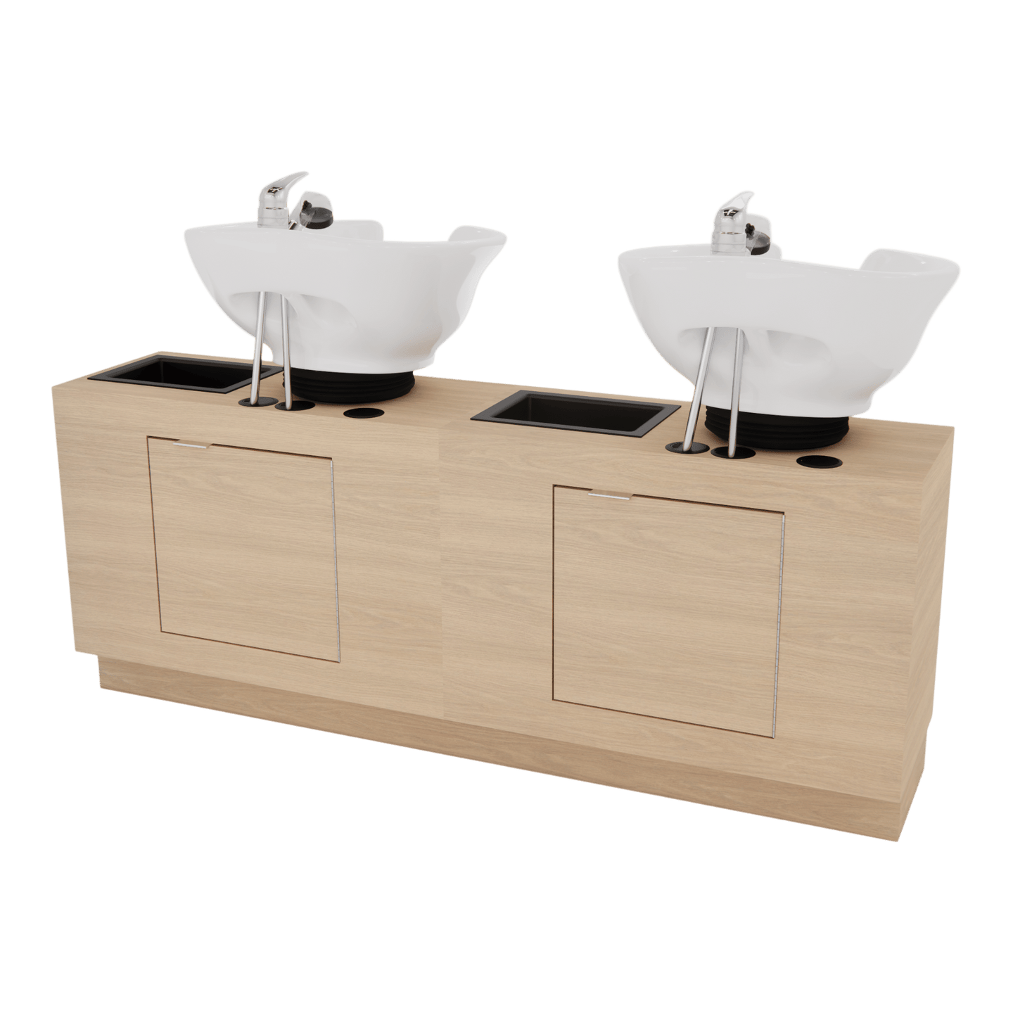 Rococo Double Shampoo Cabinet with Bottle Wells and Tilt Bowls - Kaemark