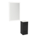 Rococo Mobile Styling Station with Tilt-out Appliance Holder, Solid Surface Countertop, and Silver Rectangle Glo Mirror - Kaemark