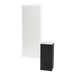 Rococo Mobile Styling Station with Tilt-out Appliance Holder, Solid Surface Countertop, and Silver Full-Length Rectangle Glo Mirror - Kaemark