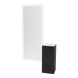 Rococo Mobile Styling Station with Tilt-out Appliance Holder, Solid Surface Countertop, and Silver Full-Length Rectangle Glo Mirror - Kaemark