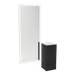 Rococo Mobile Styling Station with Tilt-out Appliance Holder, Solid Surface Countertop, and Silver Full-Length Rectangle Glo Mirror - Kaemark