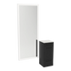 Rococo Mobile Styling Station with Tilt-out Appliance Holder, Solid Surface Countertop, and Silver Full-Length Rectangle Glo Mirror - Kaemark