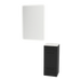 Rococo Mobile Styling Station with Tilt-out Appliance Holder, Solid Surface Countertop, and White Rectangle Illuminate Back Lit Mirror - Kaemark