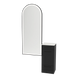 Rococo Mobile Styling Station with Tilt-out Appliance Holder, Solid Surface Countertop, and Black Full-Length Arch Paloma Mirror - Kaemark