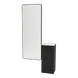Rococo Mobile Styling Station with Tilt-out Appliance Holder, Solid Surface Countertop, and Black Full-Length Rectangle Westin Mirror - Kaemark