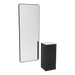 Rococo Mobile Styling Station with Tilt-out Appliance Holder, Solid Surface Countertop, and Black Full-Length Rectangle Westin Mirror - Kaemark