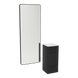 Rococo Mobile Styling Station with Tilt-out Appliance Holder, Solid Surface Countertop, and Black Full-Length Rectangle Westin Mirror - Kaemark