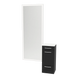 Rococo Mobile Styling Station with Tilt-out Appliance Holder, Solid Surface Countertop, and Silver Full-Length Rectangle Glo Mirror - Kaemark