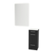Rococo Mobile Styling Station with Tilt-out Appliance Holder, Solid Surface Countertop, and White Rectangle Illuminate Back Lit Mirror - Kaemark