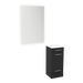 Rococo Mobile Styling Station with Tilt-out Appliance Holder, Solid Surface Countertop, and White Rectangle Illuminate Back Lit Mirror - Kaemark