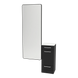 Rococo Mobile Styling Station with Tilt-out Appliance Holder, Solid Surface Countertop, and Black Full-Length Rectangle Westin Mirror - Kaemark