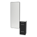 Rococo Mobile Styling Station with Tilt-out Appliance Holder, Solid Surface Countertop, and Black Full-Length Rectangle Westin Mirror - Kaemark