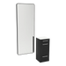 Rococo Mobile Styling Station with Tilt-out Appliance Holder, Solid Surface Countertop, and Black Full-Length Rectangle Westin Mirror - Kaemark