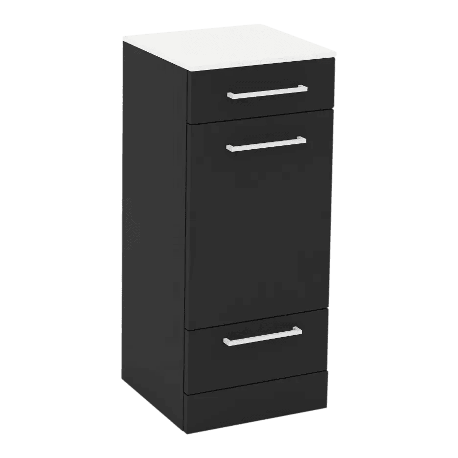 Rococo Mobile Styling Station with Tilt-out Appliance Holder and Solid Surface Countertop (Cabinet Only) - Kaemark
