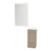Rococo Mobile Styling Station with Tilt-out Appliance Holder, Solid Surface Countertop, and Silver Rectangle Glo Mirror - Kaemark
