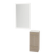 Rococo Mobile Styling Station with Tilt-out Appliance Holder, Solid Surface Countertop, and Silver Rectangle Glo Mirror - Kaemark