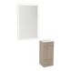 Rococo Mobile Styling Station with Tilt-out Appliance Holder, Solid Surface Countertop, and Silver Rectangle Glo Mirror - Kaemark