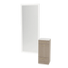Rococo Mobile Styling Station with Tilt-out Appliance Holder, Solid Surface Countertop, and Silver Full-Length Rectangle Glo Mirror - Kaemark