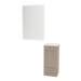 Rococo Mobile Styling Station with Tilt-out Appliance Holder, Solid Surface Countertop, and White Rectangle Illuminate Back Lit Mirror - Kaemark