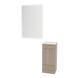 Rococo Mobile Styling Station with Tilt-out Appliance Holder, Solid Surface Countertop, and White Rectangle Illuminate Back Lit Mirror - Kaemark