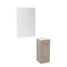 Rococo Mobile Styling Station with Tilt-out Appliance Holder, Solid Surface Countertop, and White Rectangle Illuminate Back Lit Mirror - Kaemark