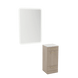 Rococo Mobile Styling Station with Tilt-out Appliance Holder, Solid Surface Countertop, and White Rectangle Illuminate Back Lit Mirror - Kaemark